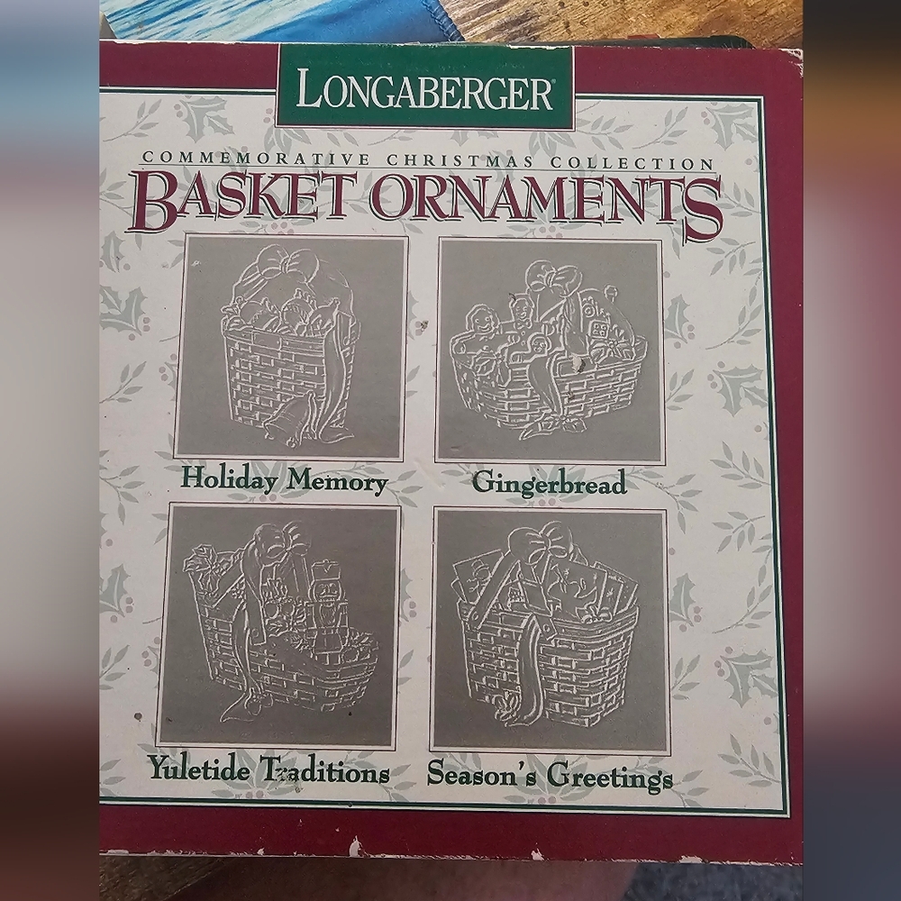 Longaberger Silver Christmas Basket Ornaments